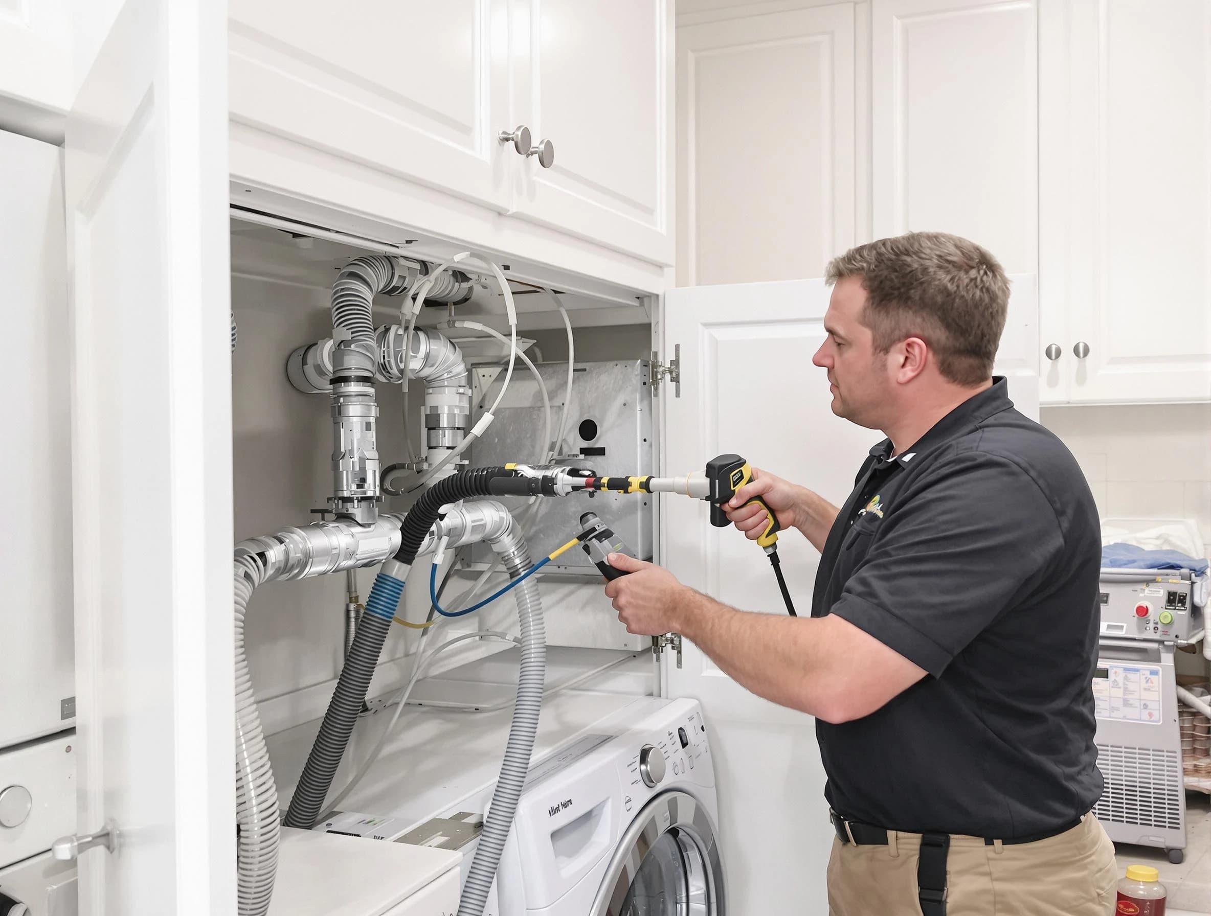 Spanish Fork Dryer Vent Cleaning professional removing severe blockage from a clogged dryer vent in Spanish Fork