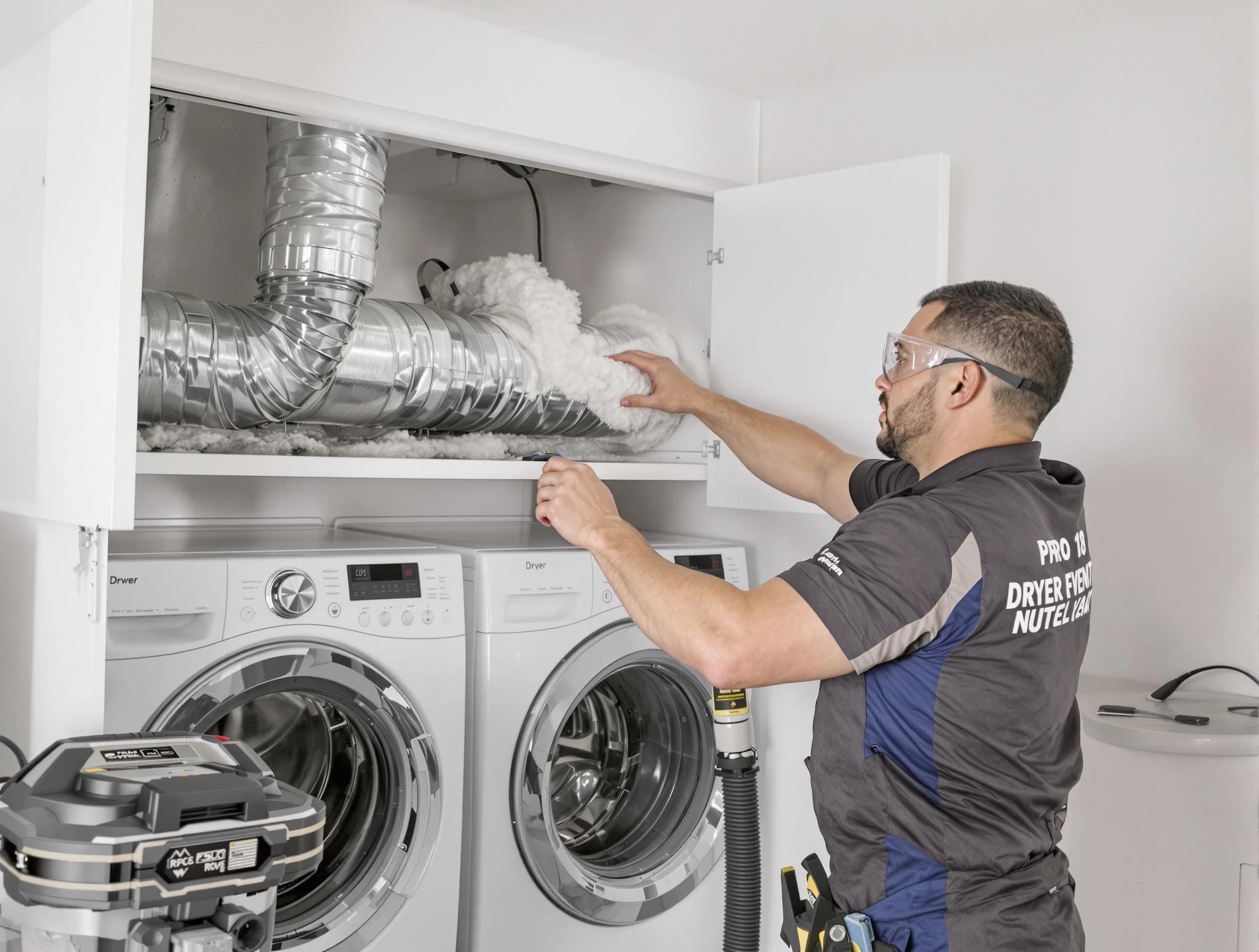 Spanish Fork Dryer Vent Cleaning certified technician performing specialized gas dryer vent cleaning in Spanish Fork