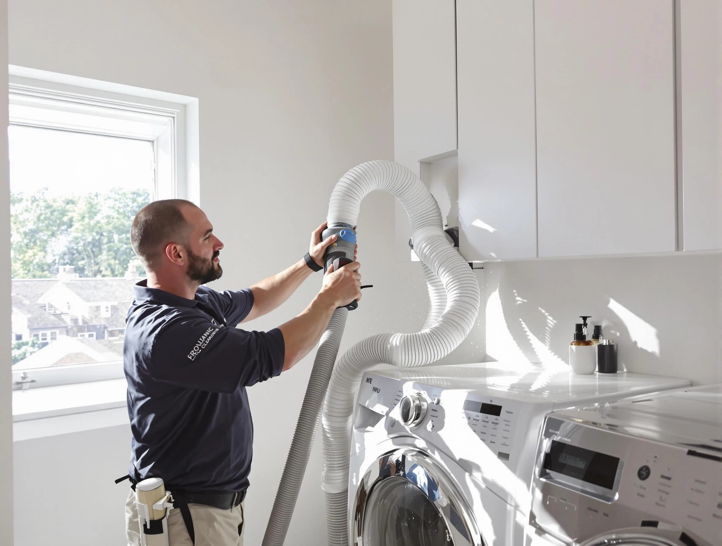 Certified Spanish Fork Dryer Vent Cleaning technician performing dryer vent cleaning in Spanish Fork