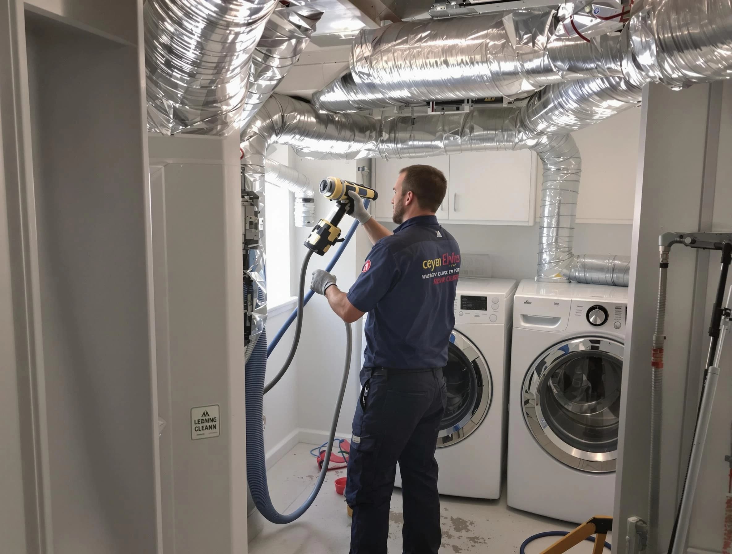 Spanish Fork Dryer Vent Cleaning specialist using advanced equipment for thorough duct cleaning in Spanish Fork