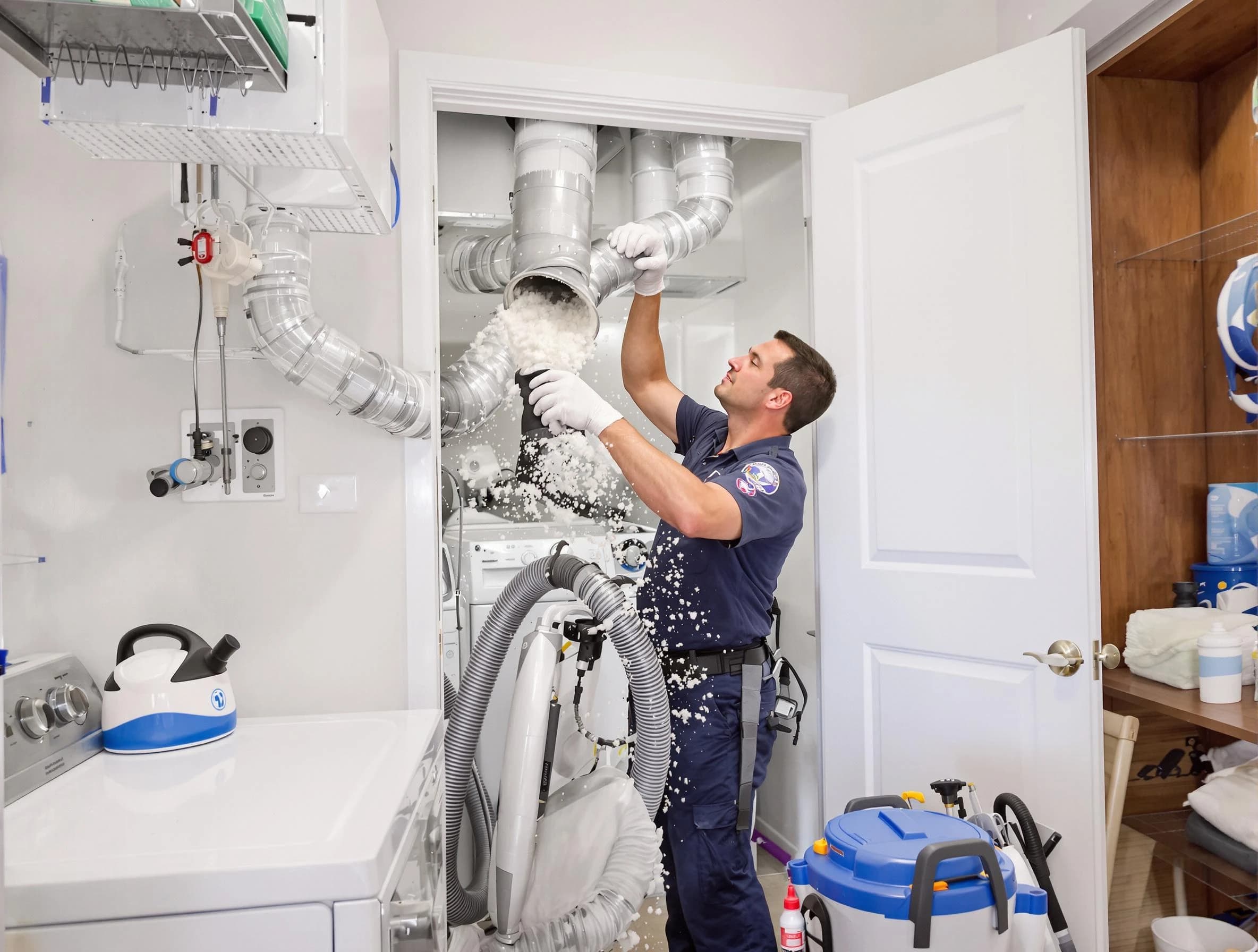 Spanish Fork Dryer Vent Cleaning technician delivering thorough residential dryer vent cleaning service in Spanish Fork